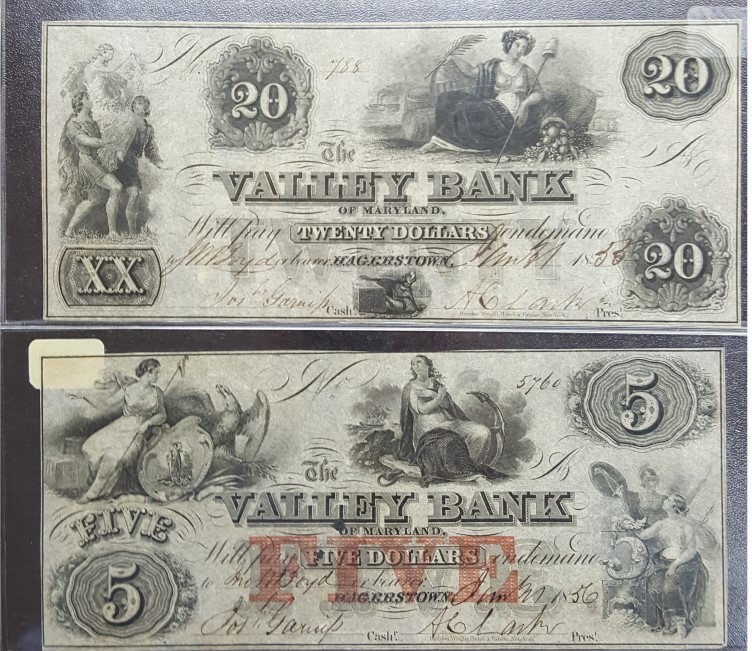 1855,-1856-Valley-Bank-Notes
