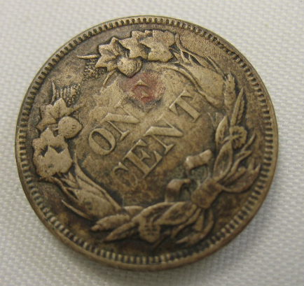 1857-Flying-Eagle-Cent,-Clashed?+-Small-Cud-Reverse-Or-Is-It-My-Eyes?