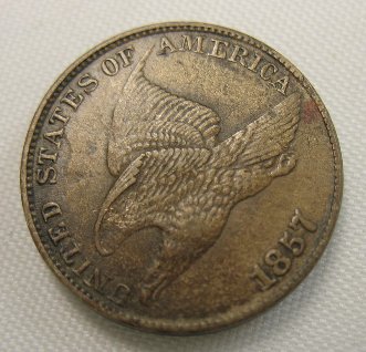 1857-Flying-Eagle-Cent,-Clashed?+-Small-Cud-Reverse-Or-Is-It-My-Eyes?