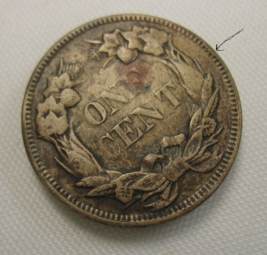 1857-Flying-Eagle-Cent,-Clashed?+-Small-Cud-Reverse-Or-Is-It-My-Eyes?