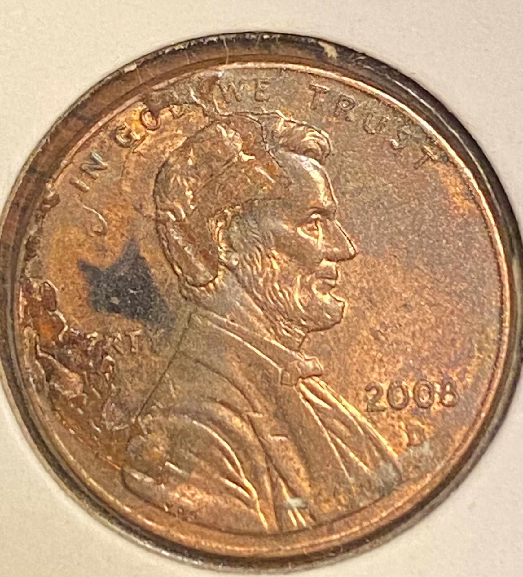 2008-D-Penny-With-Interesting-Letters-Of-Reverse-Of-Coin