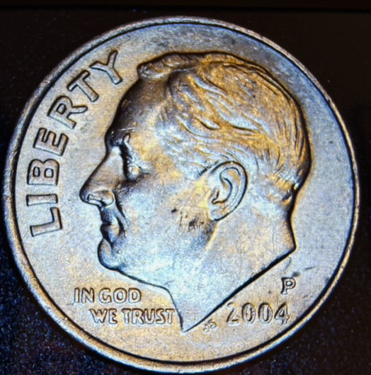 2004-P-Dime-Lamination-Peel-On-Obverse,-Cud-And-Peel-Reverse?