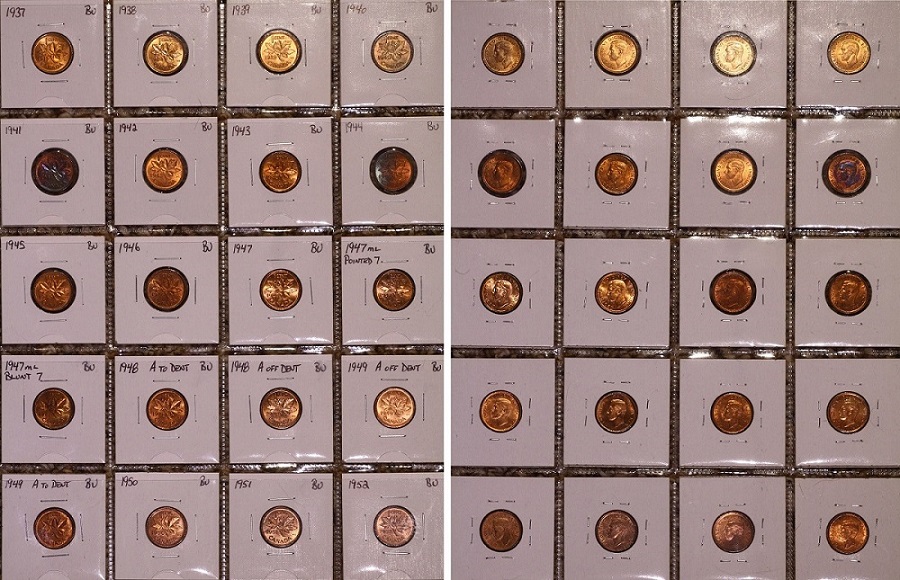 My-1937-2012-Unc-Penny-Collection-C/W-Some-Amazing-Varieties