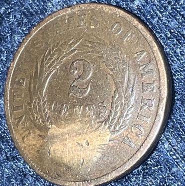 Looking-Opinions-On-1864-2-Cent-Coin,-Mint-Error-Or-Damaged