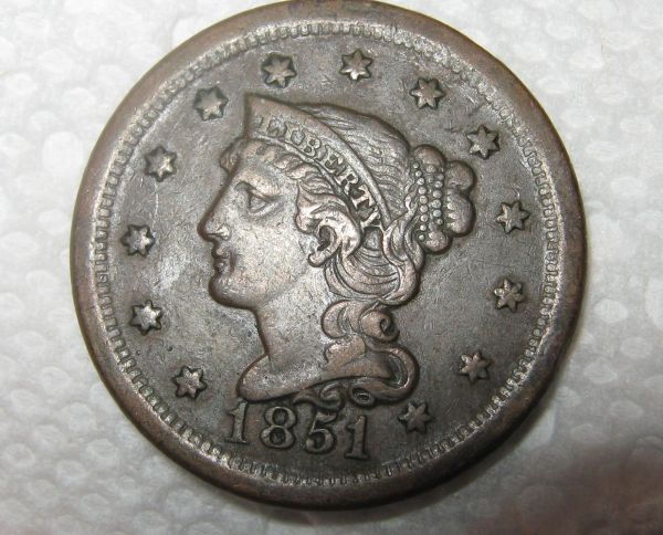 1851-Large-Cent-----Clashed-Die-?