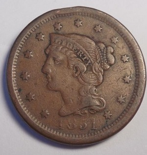 1851-Large-Cent-Weak-Date-Newcomb-#?