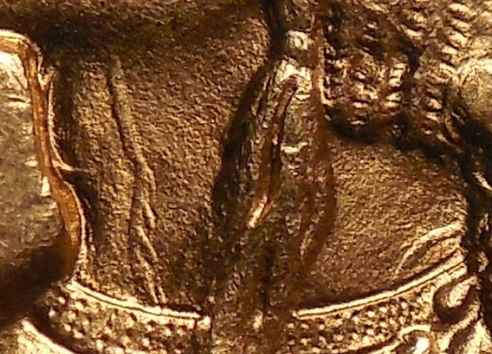 1910-$5-Gold-Indian--Strange-Raised-Marks-On-Neck
