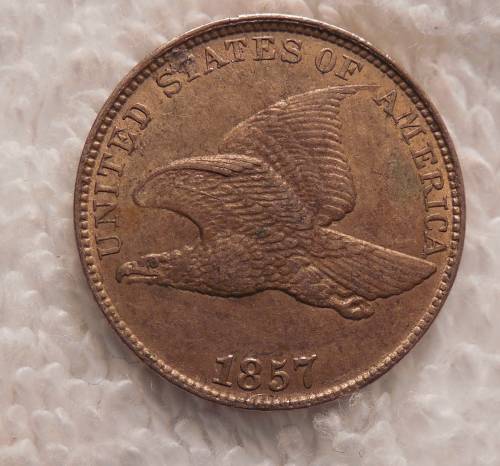 1857-Flying-Eagle-Cent-Die-Scratch-In-Wing