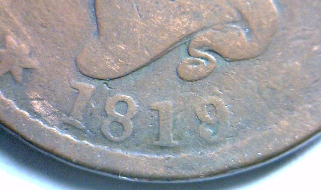 1819/8-Large-Cent-Rotated-100-Degrees