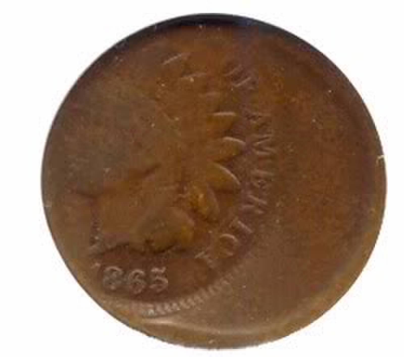 1865-Indian-Head-Cent,-30%-Off-Center