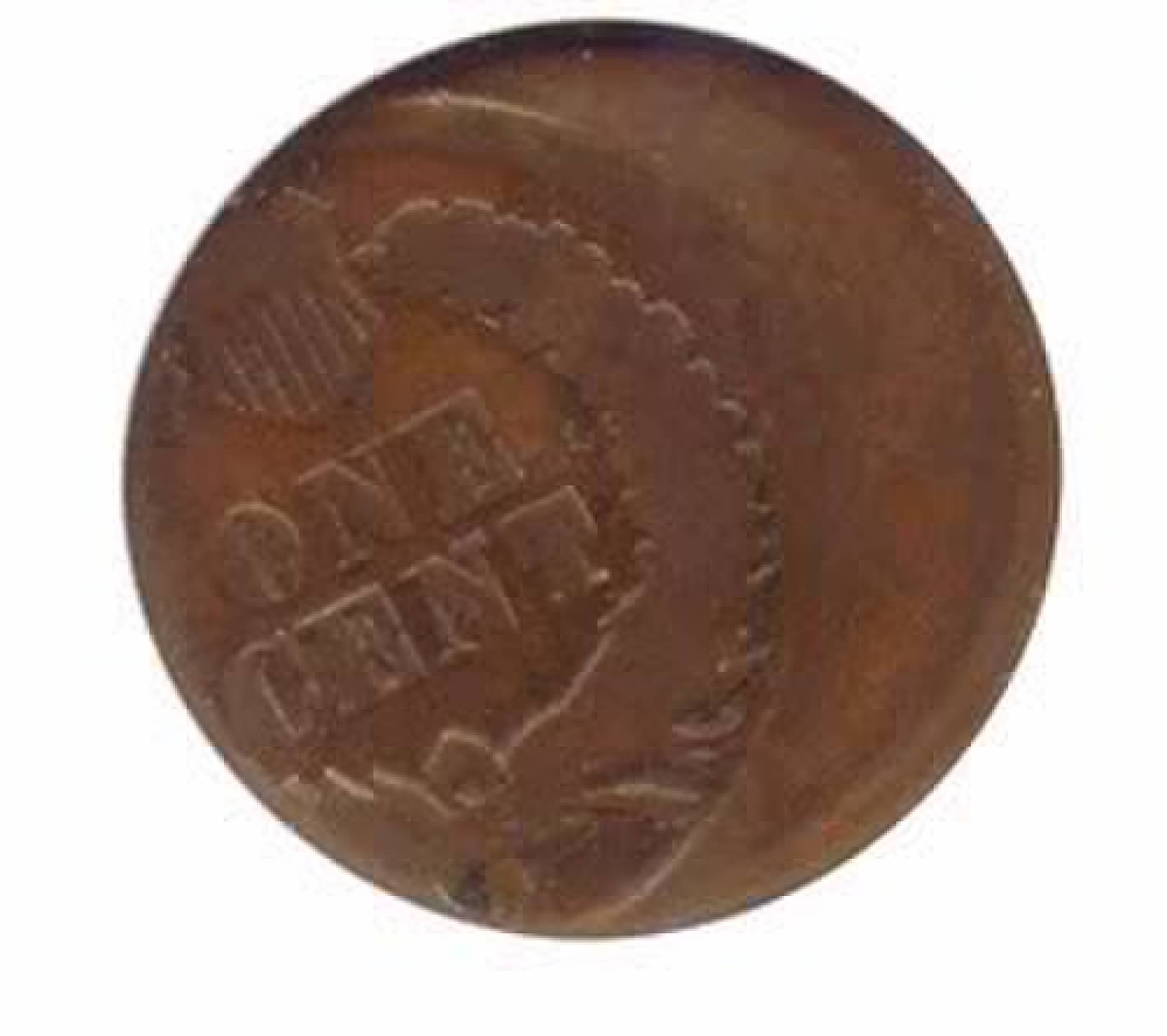 1865-Indian-Head-Cent,-30%-Off-Center