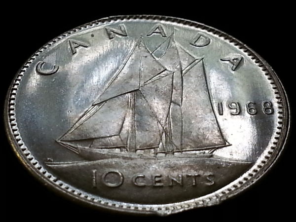 1968-MS-Silver-Dime-Clipped,-Cracked,-Mad,-And-Rotated.