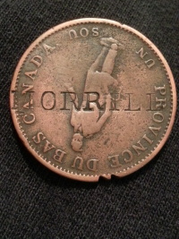 1937-Bank-Of-Lower-Canada-1/2-Penny-Counterstamped