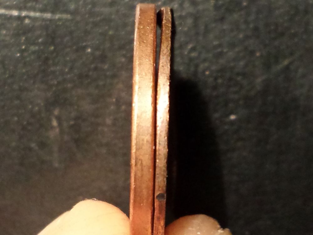 1975-1-Cent-Flawed/Split-Planchet
