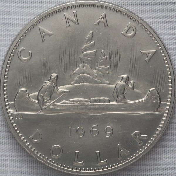 1969-Canadian-Nickel-Dollar-Doubling-Obverse-And-Reverse