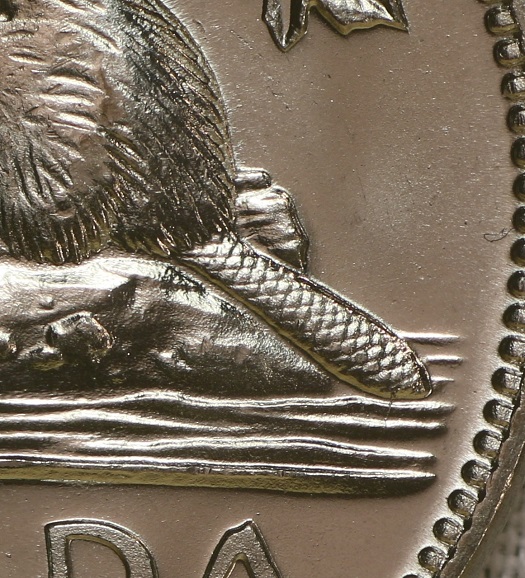 1964-Canadian-Nickel-Doubling,-Tripling.-Beads-On-Denticles-Die-Cracks