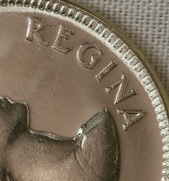 1964-Canadian-Nickel-Doubling,-Tripling.-Beads-On-Denticles-Die-Cracks