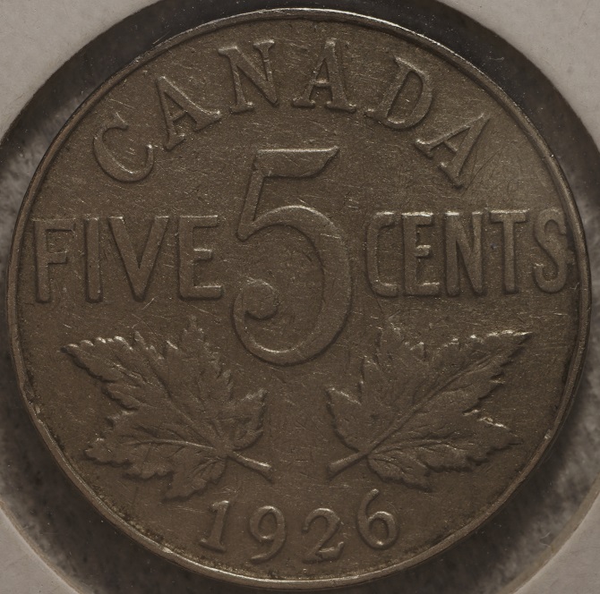1926-Canada-5-Cent-Coin-Possible-Repunch-A