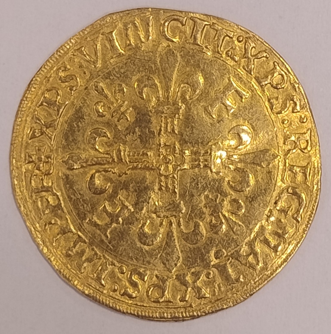 1515-1547-French-Gold-Ecu-D'or-Shield-With-Sun-Thoughts-.