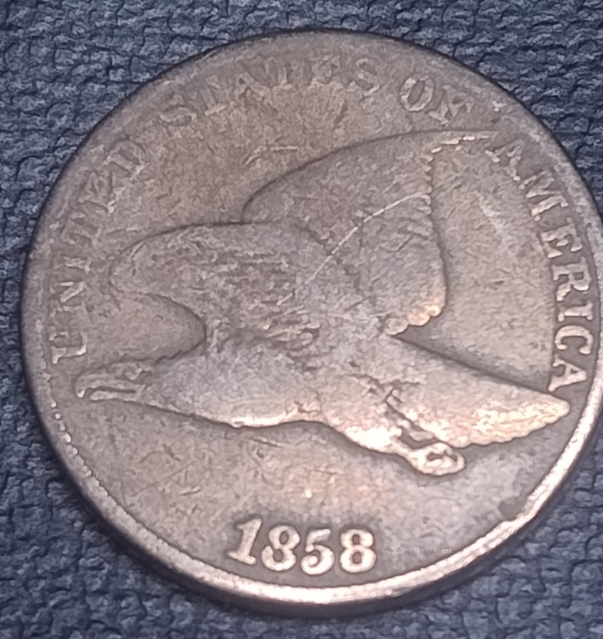 1858-Flying-Eagle-Cent;-Uncommonly-Found-In-Rome-Low-Ball-Type-Coin