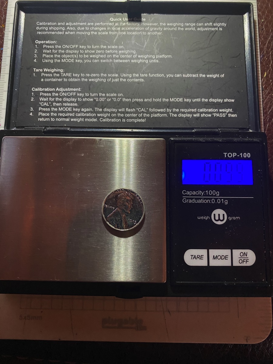 1943-Penny-That-Weighs-.099g