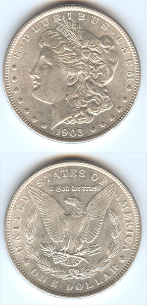 Two-1903-Morgan-Silver-Dollars,-Please-Grade