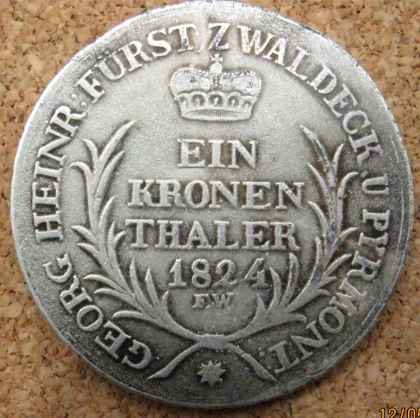 German-States-Waldeck-Pyrmont-Thaler-1824-F.w.
