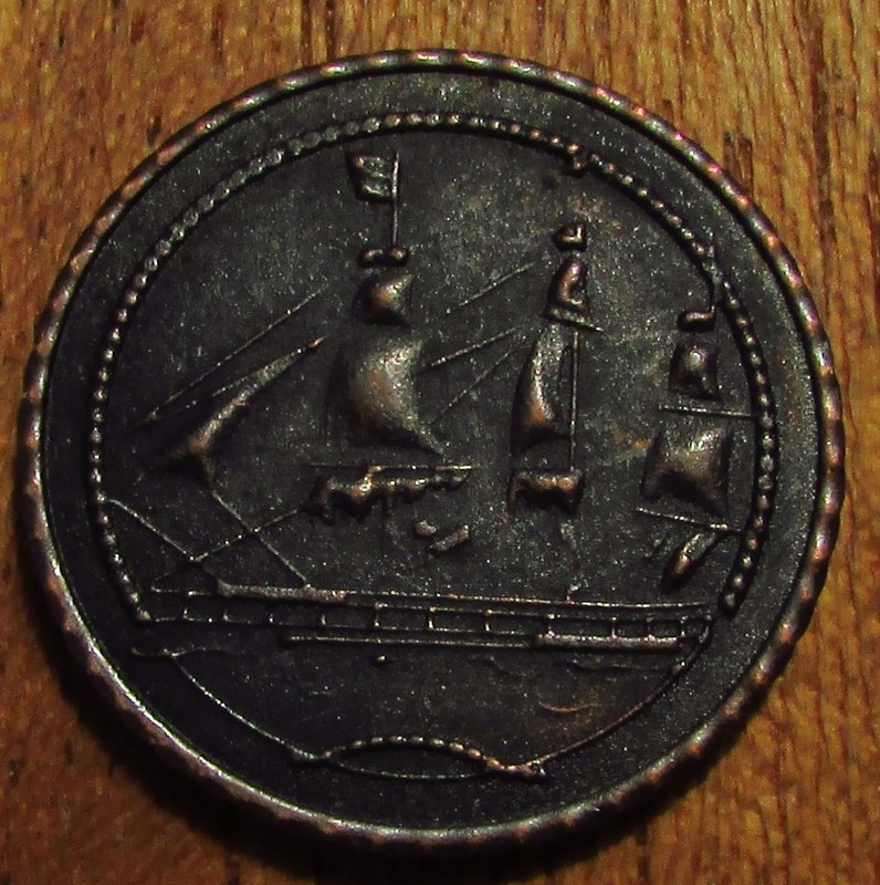 Crude-King-And-Ship,-Milled-Edge,-Any-Ideas-Please.-Id:-Tourist-Souvenir