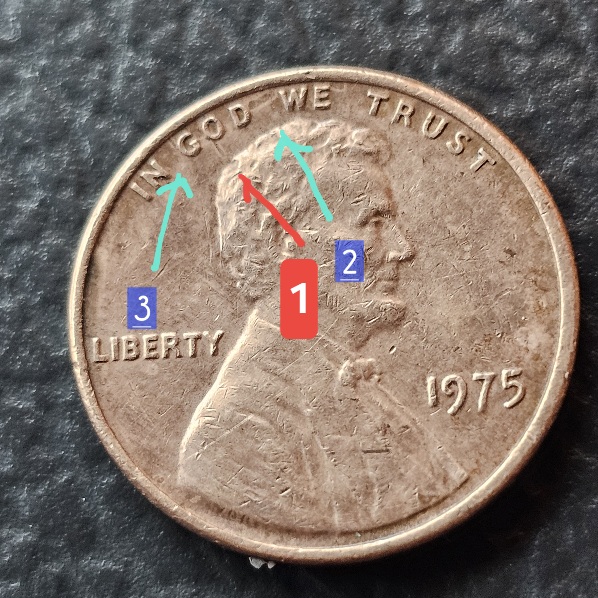 1975-Penny-Multi-Strikes-On-Obverse