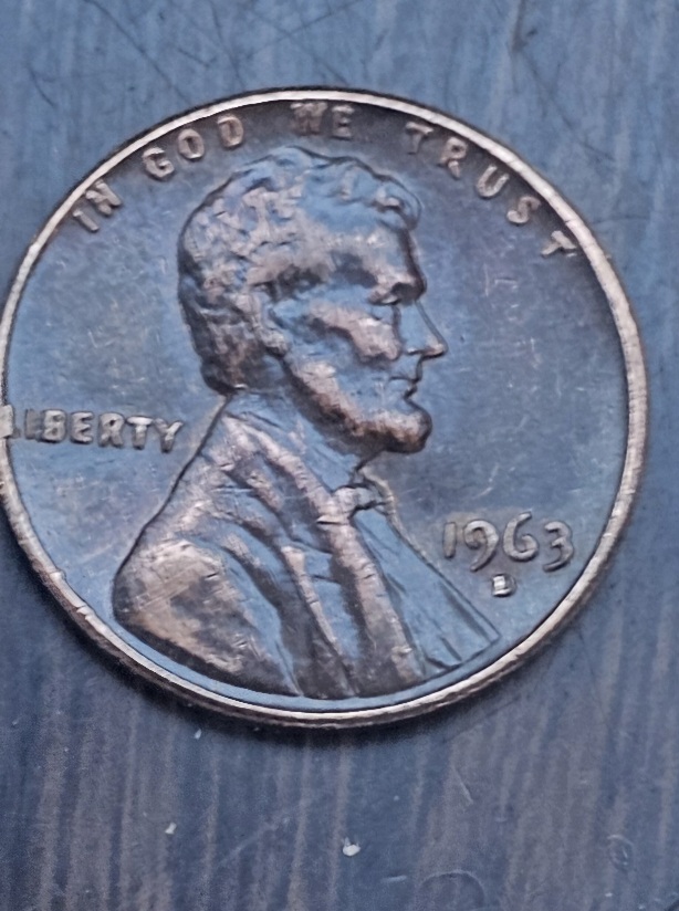 1963-D-Penny,-Unique-Patina