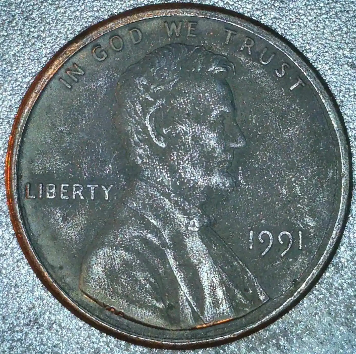 1991-Lincoln-Cent-Missing-Copper-Layer?