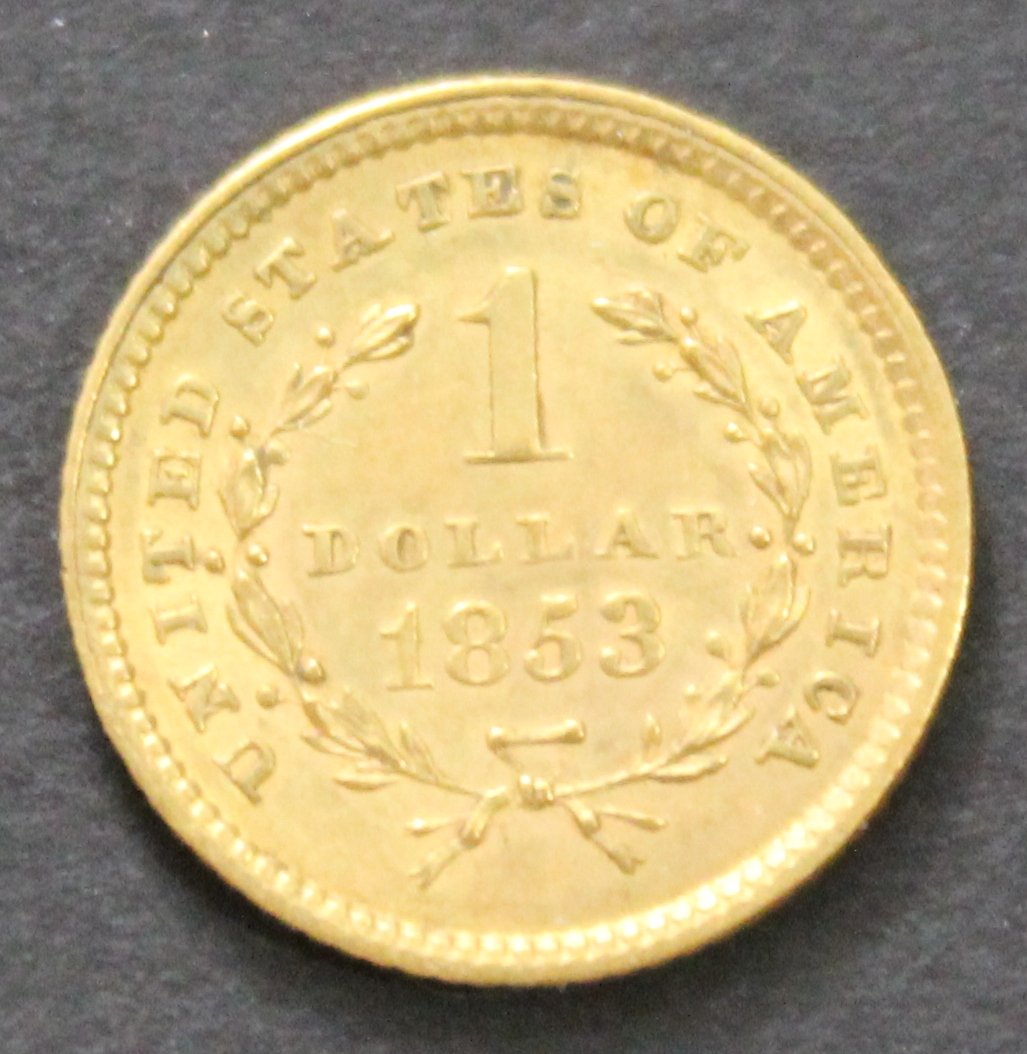1853-$1-Gold-Indian-Head---For-Grade
