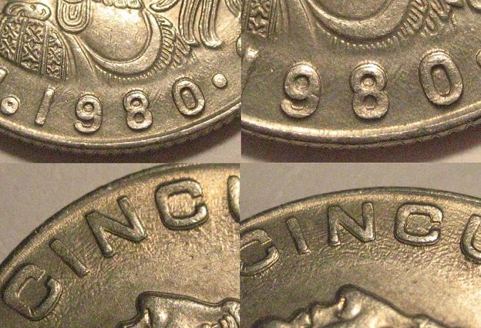 Mexico-50-C-1980,-Colombia-1-C-1966,-Italy-500-Liras-1991