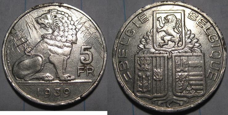 Please-Help-To-ID-5-Frank-1939-|-Belgium