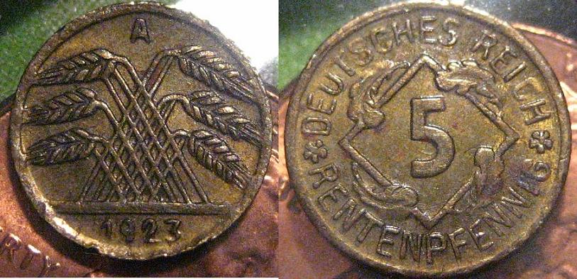 Very-Small-1923-A-Rentpfennig-Coin/Token?-|-Play-Money