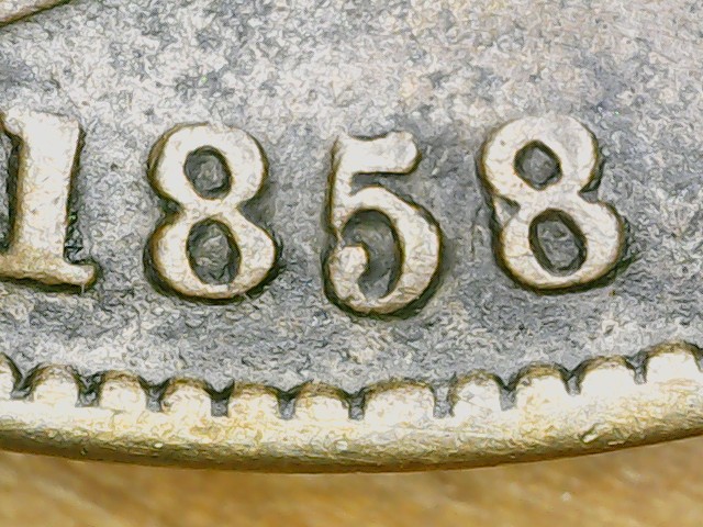 1858-Copper-8-Over-6-And-Strange-1848-Over-7