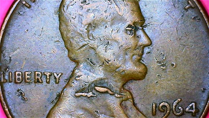 1964-D-Lincoln-Memorial-Penny-Lamination-Peel-Or-PMD