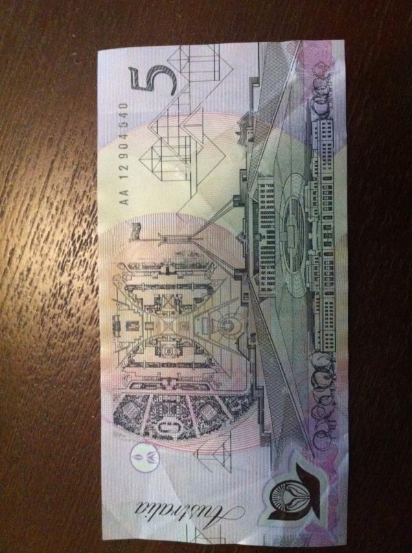 Found-Green-Tinted-$5-Note-Cole-Evans