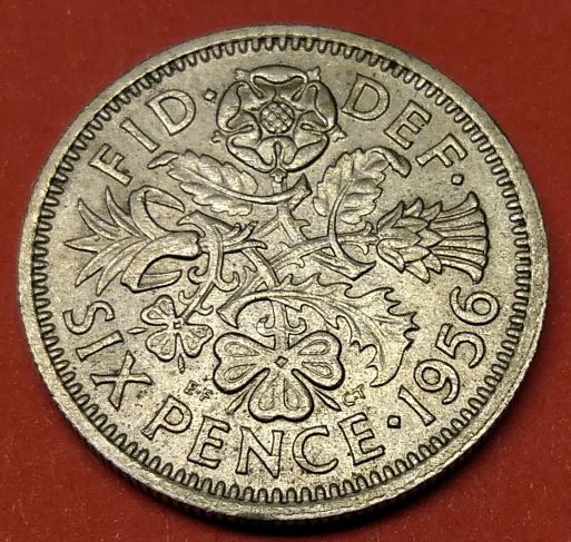 Great-Britain,-6-Pence-1956---Crossover-Mule,-Rare?