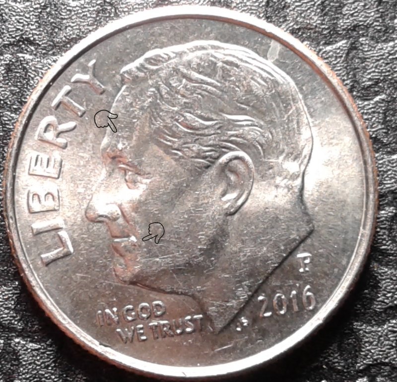 2016-P-R-Dime;-Extra-Metal-Around-Mouth-And-Forhead