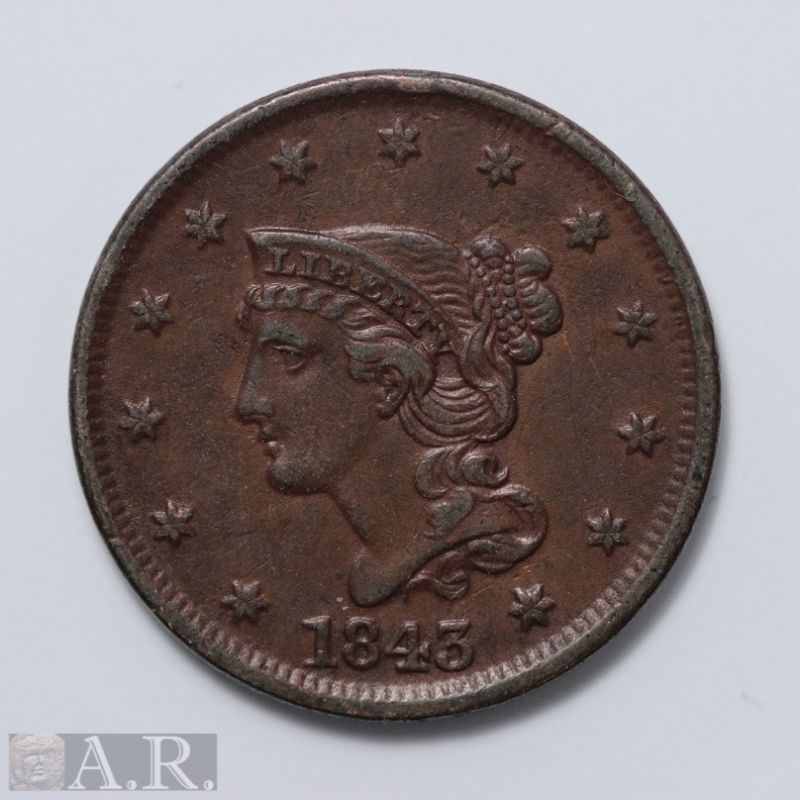 Help-Quick!-1843-Large-Cent-Cleaned?-Retoned?