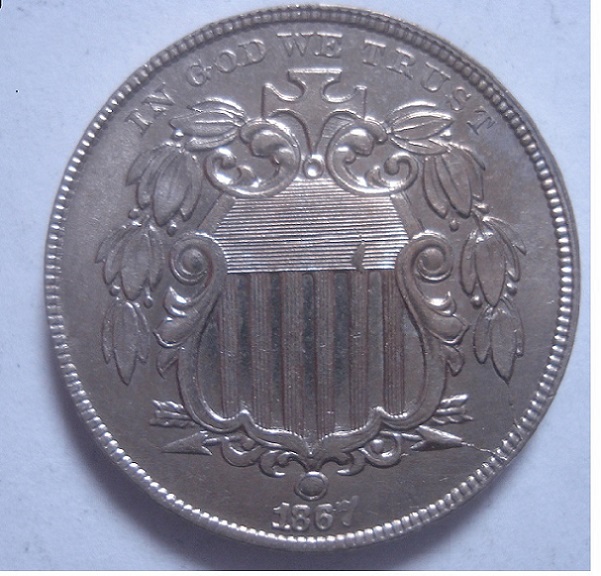 1867-No-Rays-Shield-Nickel-For-Grading.