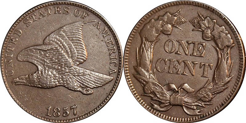 1857-Flying-Eagle-Cent---MS-63?