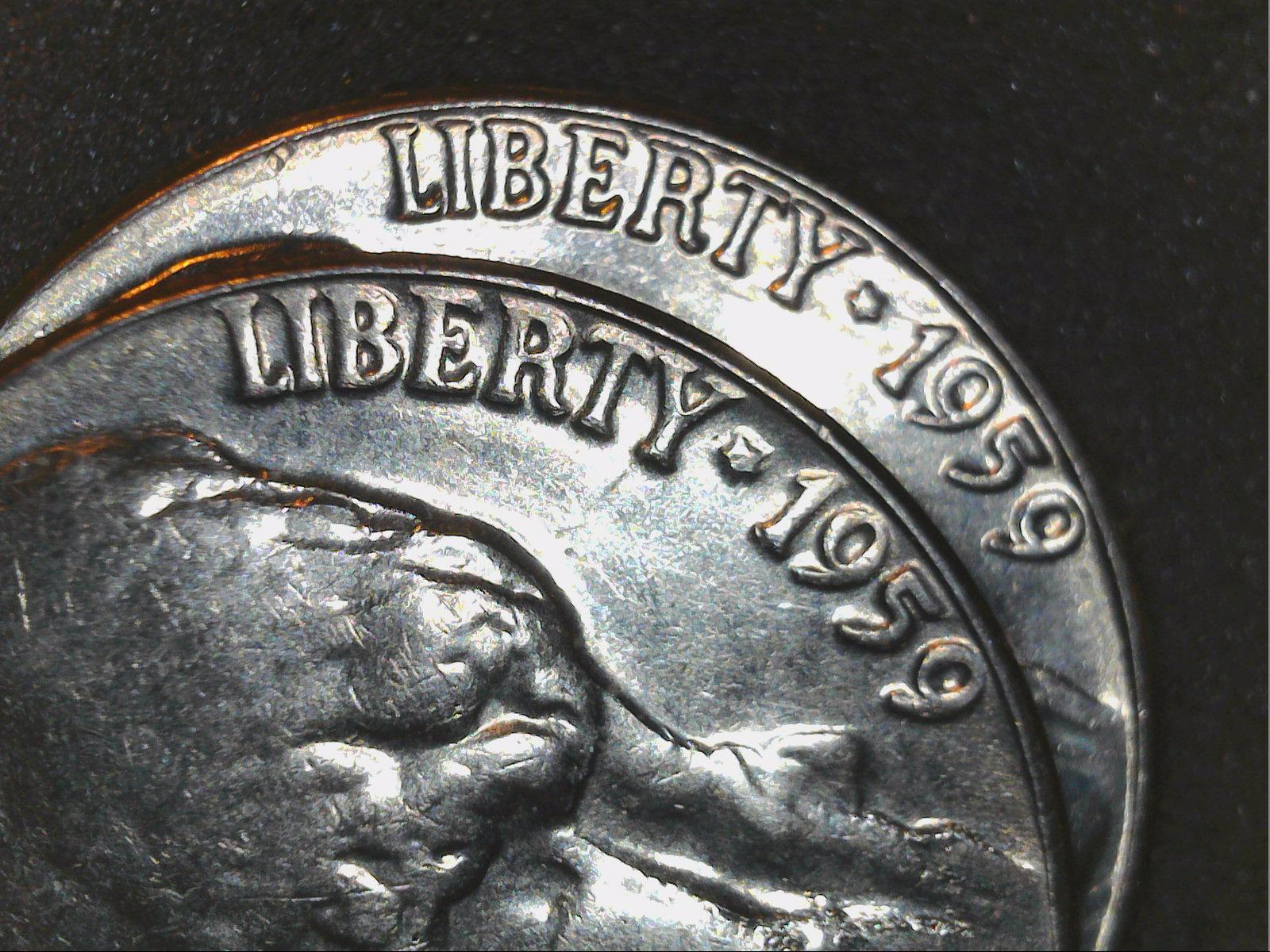 1959-Jefferson-Nickel-One-Has-Thicker-Lettering?