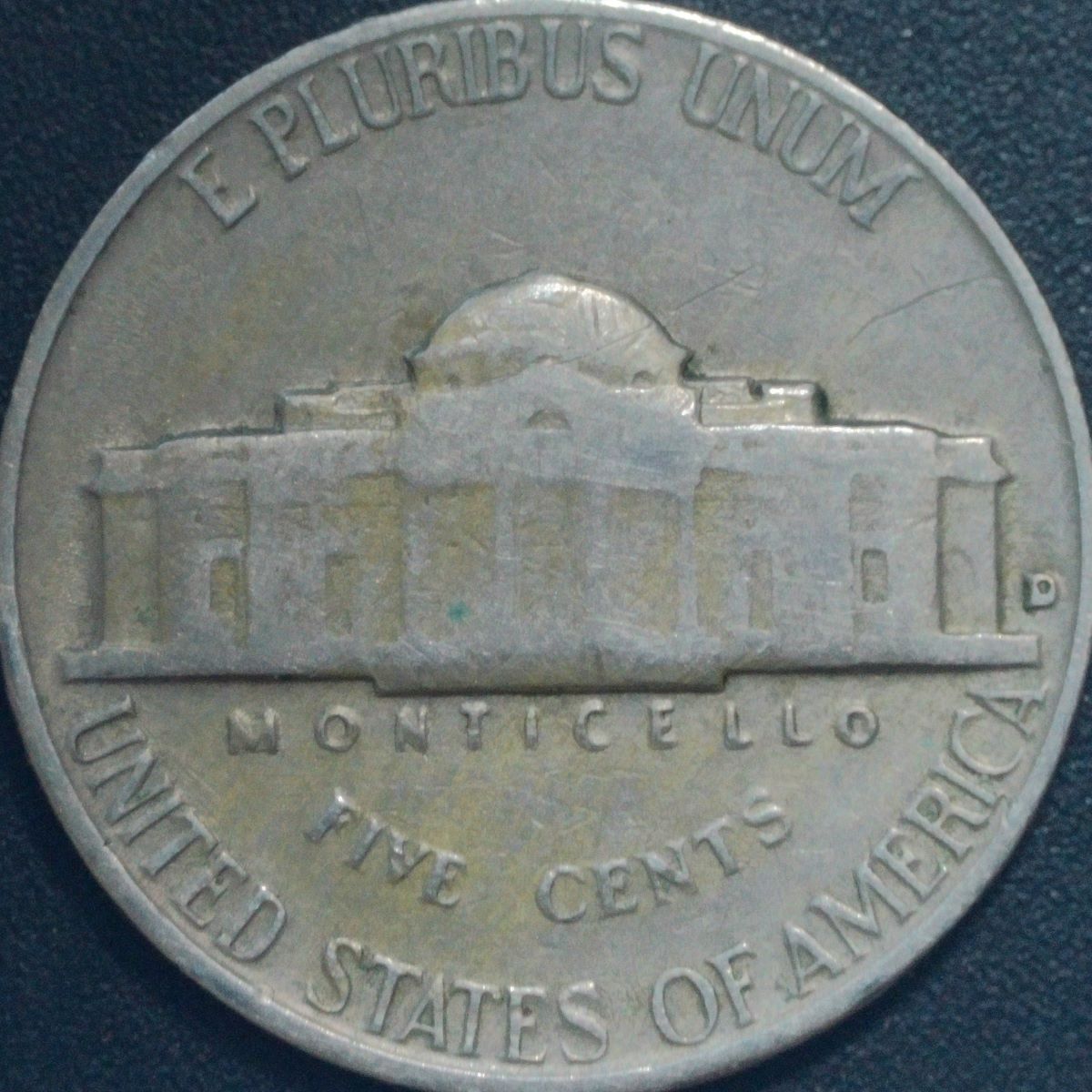 1961-D-Jefferson-Nickel:-1-Bar-E
