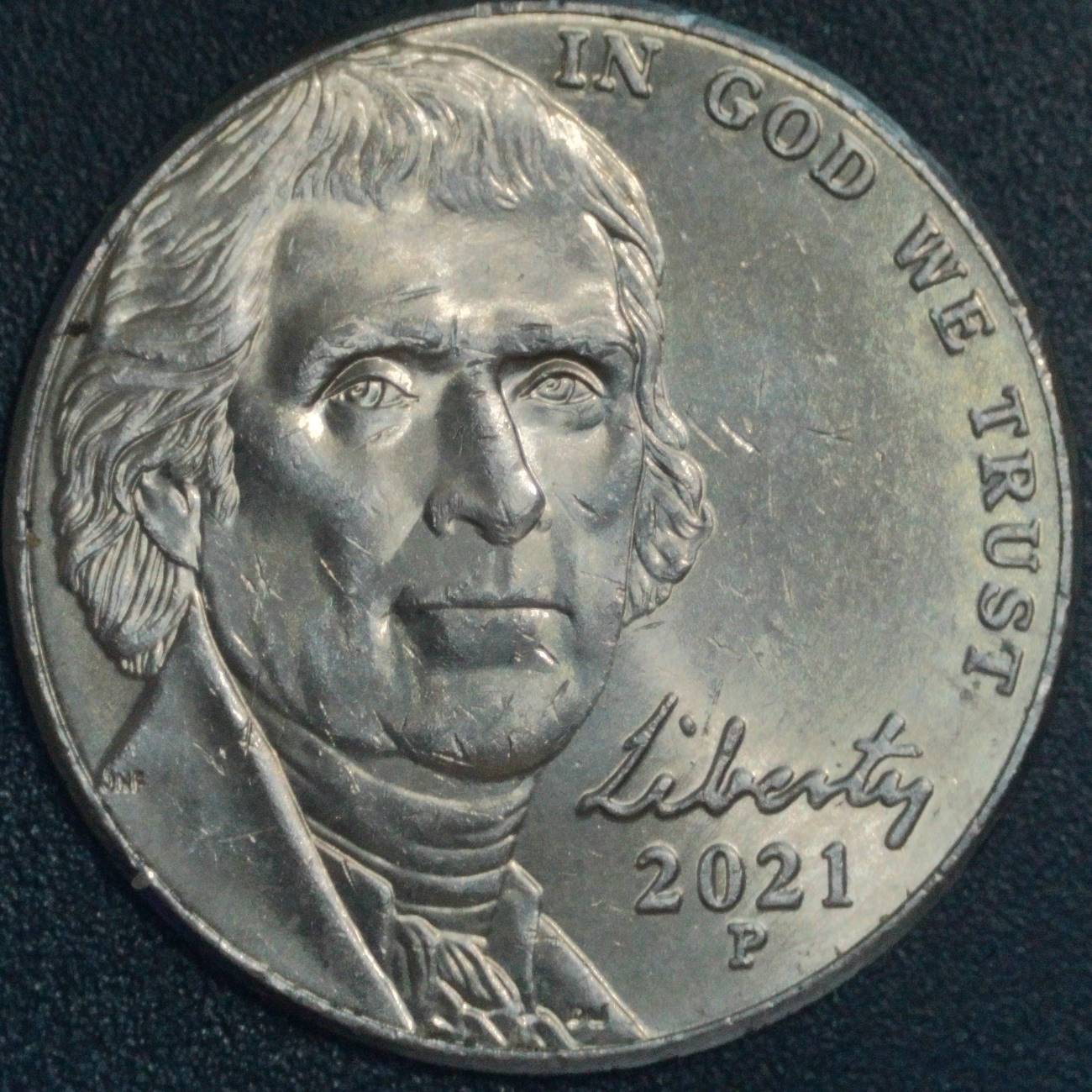 2021-P-Jefferson-Nickel:-Diagonal-On-Door-Of-Memorial