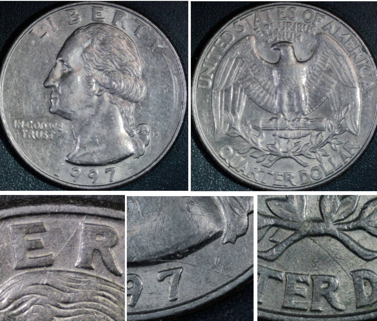 Pair-Of-1997-P-Quarter-Unlisted-Spike-Heads
