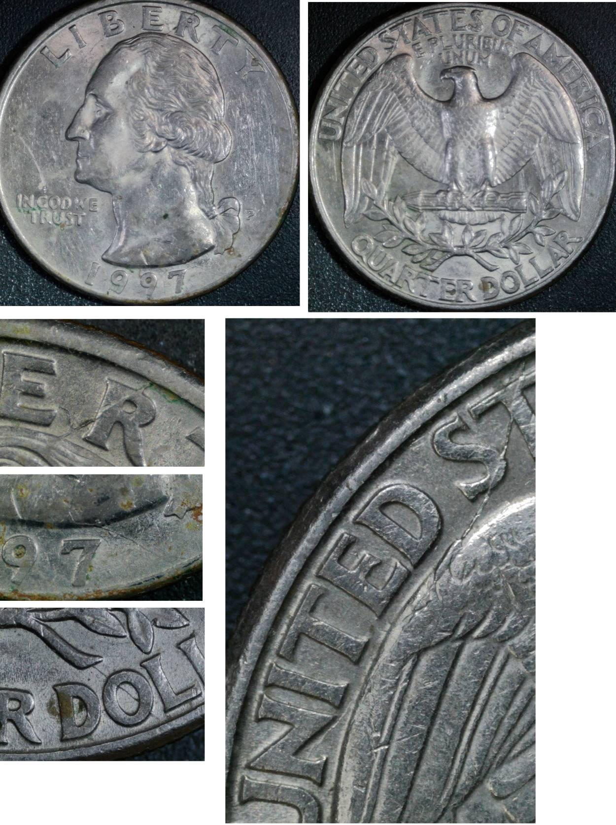 Pair-Of-1997-P-Quarter-Unlisted-Spike-Heads