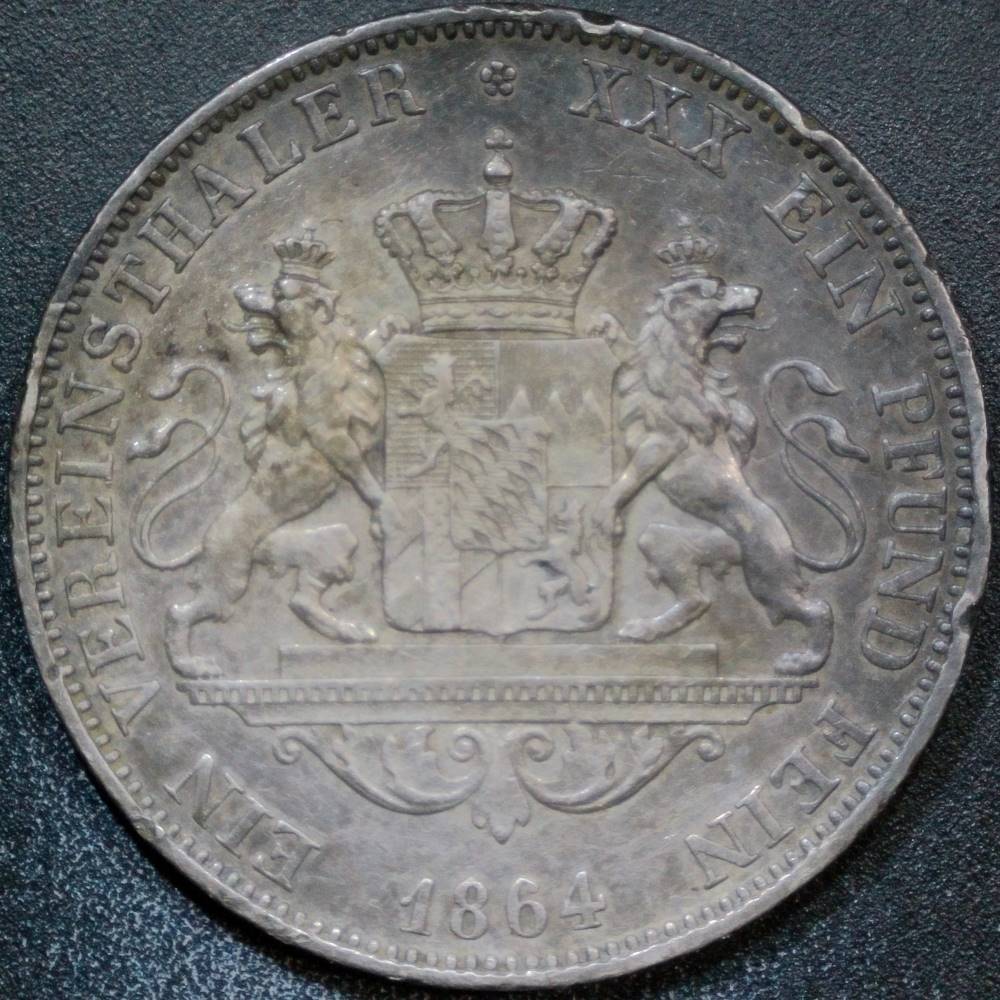 1864-Maximillian-II-Bavarian-Thaler