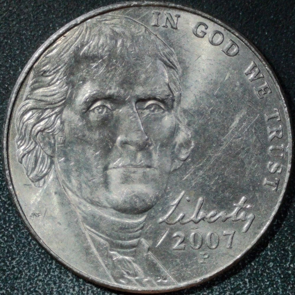 2007-P-Jefferson-Nickel:-Common-Reverse-Die-Clash